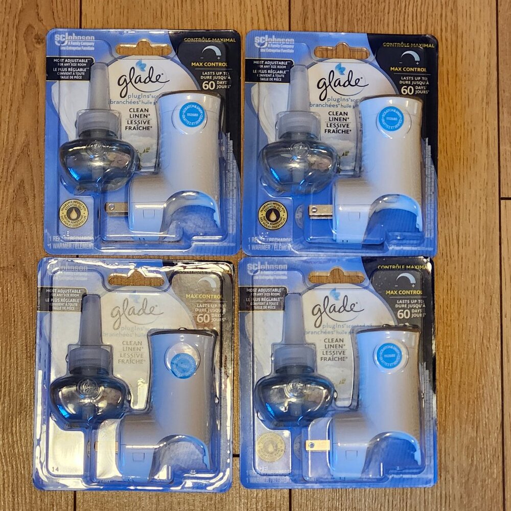 GLADE Clean Linen Starter Set Lot of 4 BNIP Sealed